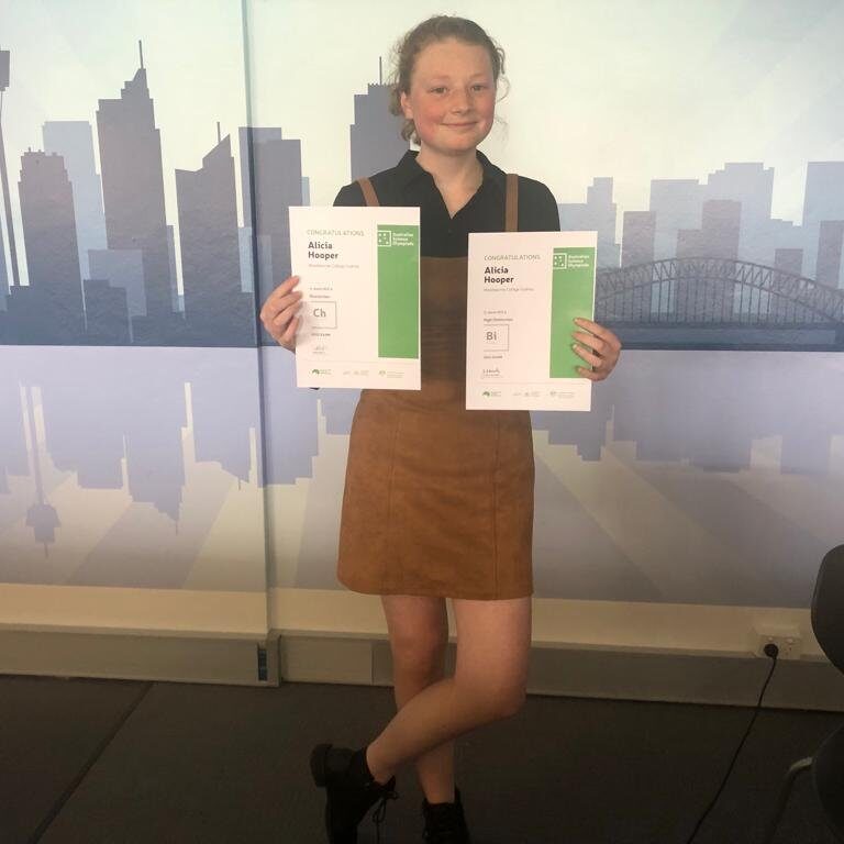 Alicia, Year 11 success with Australian Science Olympiads