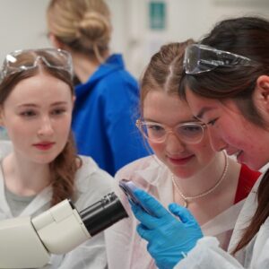 Westbourne College students collaborating in science class