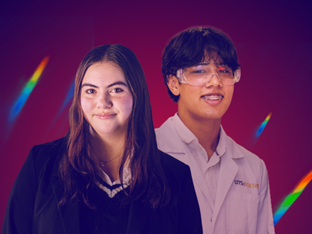 Westbourne College students showcasing academic and science excellence in a studio portrait