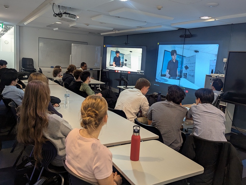 Westbourne College students participating in a Singapore and Sydney Theory of Knowledge hybrid class