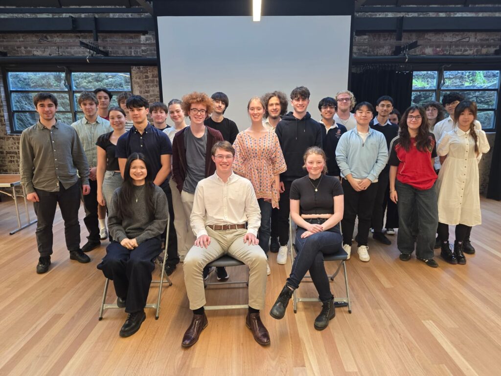 Westbourne College alumni group photo with current students during campus event